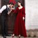 Velvet Long-sleeve Toast Dress For Bride, 2026 New Model, Wedding Engagement Homecoming Thank-you Banquet Burgundy_ecoleips.com