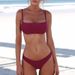 Classic Solid Color Bikini Set, Adjustable Strap Two-Piece Swimsuit For Women Comfort-First Design Soft_ecoleips.com