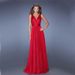 Elegant V-Neck Backless Evening Dress With Mesh Waist - Long Formal Gown For Women (Available In Ivory, Red, Navy Blue, Sizes S-Xl)_ecoleips.com