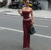 Hot-selling Women's Clothing Summer New Fashion Casual Tube Top Slim Solid Color Small Flared Pants Set_ecoleips.com