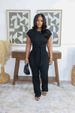 Women's Tie Waist Set Textured Fabric Versatile Two Piece Commuter And Casual Wear Mature Style_ecoleips.com