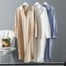 Women's Mid-Length Shirt Spring/Autumn Cotton Linen Loose Fit Korean Style Sun Protection Cardigan_ecoleips.com