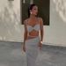 Women's Clothing Beach Holiday Style Swimsuit Spring New Sexy Backless Halter Neck Sling Hip Skirt Two Piece Set_ecoleips.com