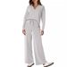 Women's Clothing New Fashion Women's Two Piece Casual Long Sleeved Trousers Sportswear Wide Leg Pants Suit_ecoleips.com