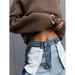 Autumn And Winter Design Sense Off-The-Shoulder High-Neck Long-Sleeved Sweater, Fashionable And Laid-Back Style, Loose A_ecoleips.com