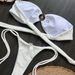 "Metallic Sheen Bikini Set – Backless Swimwear With Adjustable Ties (S/M/L, Solid Colors)"_ecoleips.com