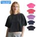 Vintage Washed Cropped T-Shirt For Women – Distressed Cotton Tee With Snow Wash Effect, 240GSM Soft Fabric, Streetwear Essential_ecoleips.com