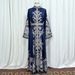 M385# Flared Sleeve Maxi Dress – Turkish-Inspired Elegance With Stand Collar (White/Blue, M-XXL)_ecoleips.com