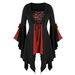 Women's Halloween Witch Top With Irregular Straps And Beaded Design_ecoleips.com