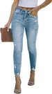 Cross-border 2025 European And American Stretch Denim Jeans Women, Long Ripped Mid-waist Skinny Pants For Sexy Girls_ecoleips.com