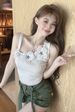 Irregular Design Three-dimensional Floral Knitted Camisole For Women, New Summer Trendy Slim-fit Outerwear Top_ecoleips.com