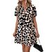 Women's V Neck Short Sleeved Dress 2025temu Cross Border E-commerce Independent Website European & American Style Spring/Autumn Summer Regular Size_ecoleips.com