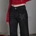 High-Waisted Women's Street Style Jeans with Studs Clean Fit Slightly Flared Unique Versatile Denim_ecoleips.com