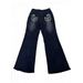 Women's Clothing Women's High-Waisted Flared Jeans With Embroidered Pockets – Stretch Denim Retro Bell Bottoms (S-L, Blue/Black)_ecoleips.com