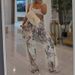Women's Clothing Summer New Printed Denim Elastic Waist Drawstring Casual Loose Straight Pants_ecoleips.com