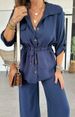 Women's Clothing Autumn Fashion Loose Casual Solid Color Drawstring Patch Pocket Button Suit_ecoleips.com