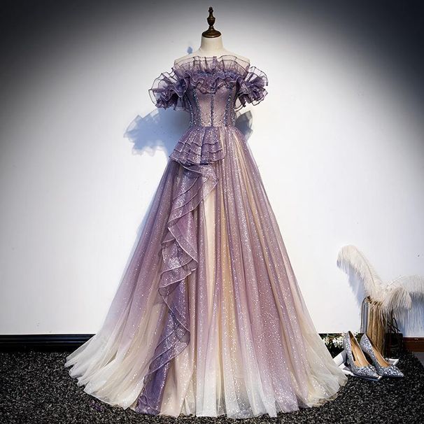 Women's Clothing New Summer Women's One Shoulder Elegant Temperament Long Chorus Performance Dress_ecoleips.com