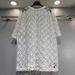 Women's Lace Mesh Shirt Short Sleeve, Breathable Crochet Knit Top With Beaded Details, Lightweight Cover-Up For Summer_ecoleips.com