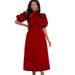 European And American Plus Size Women's Clothing 2024 Summer New Fashion Elegant Bow African Party Export Dress_ecoleips.com