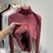 Premium High-Neck Fleece-Lined Sweater For Women - Ultra-Warm Winter Thermal Top With Plush Velvet Inner, Slim Fit, Elegant Solid Colors_ecoleips.com