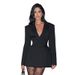 Women's Clothing Solid Color Casual Slim Fit Suit Long Sleeve Elegant Knit Blazer Dress – Autumn Office-to-Dinner Dress With Peplum Waist (XS-XL)_ecoleips.com