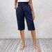 2025s 2025 New Solid Color Cotton Linen Pocket Button Women's Casual Shorts_ecoleips.com