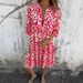 Women's Clothing Spring And Summer New Casual V Neck Printed Pleated Dress_ecoleips.com