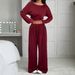 Women's Slim Fit Casual Trousers Suit Solid Color European American Style Autumn Winter Fashion Tops For Ladies_ecoleips.com