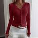 European American Cross-border 2026 Autumn And Winter New V-neck Lace Splicing Anti-slip Cardigan T-shirt_ecoleips.com