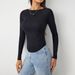 Voya Women's Clothing Popular European And American Fashion Casual Slim Fit High Elasticity Knitted Long Sleeved T-shirt Top_ecoleips.com