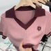 Women's Clothing Unique Style Sweet Hot Girl Short Collar Sweater Top Design Niche Short Sleeved Shirt Female Summer_ecoleips.com