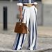Blue & White Striped High-Waisted Wide-Leg Pants for Women Stretchy Comfortable Flowy Office Trousers S to XXL_ecoleips.com