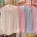 Women's Clothing Counter Genuine New Style Heavy Hot Diamond High Quality Stylish Loose Thin Shirt Fashion Casual Sunscreen Shirt_ecoleips.com