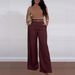 Elegant High-Waisted Wide Leg Trousers for Women Flowy Straight Cut Dress Pants Business Casual Chic Daily Wear_ecoleips.com