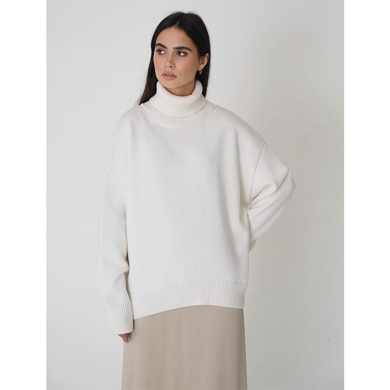 Aria Basics Aria Basics European And American Station Women's Knitwear 2024 Autumn New Casual Loose Pullover Base Sweater For Women_ecoleips.com