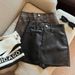 ng2510292 Trendy Leather-effect A-line For Women, 2025 Autumn New Style, Plus-size Slimming Short Skirt In Coffee Color_ecoleips.com