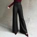 Voya European American Style Black High Women's Suit Pants,slimming Versatile,suitable For Workplace Commuting,High-end Straight-leg Flared Trousers_ecoleips.com