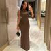 Women's Clothing Summer New Fashion Temperament Slim Pleated Solid Color Short Sleeved Dress_ecoleips.com