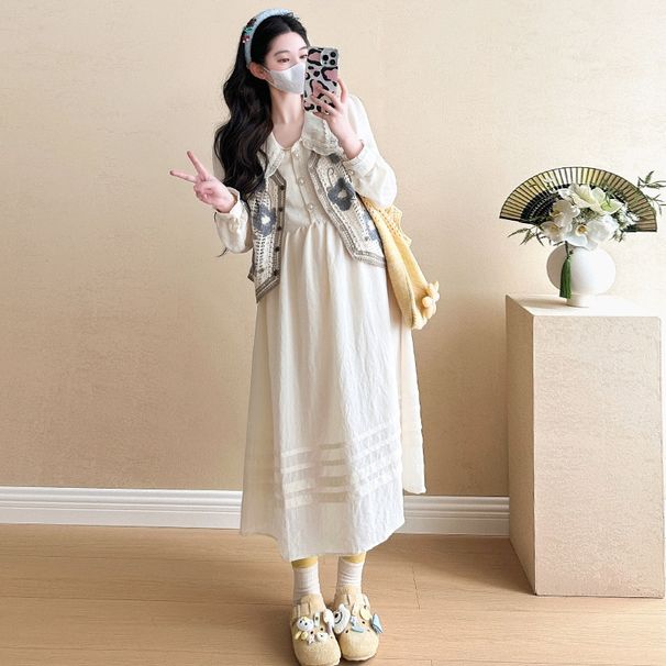Real Shot In Stock~ Autumn New Fashion Gentle Korean Style Sweet Age-Reducing Slimming Versatile Maternity Set_ecoleips.com