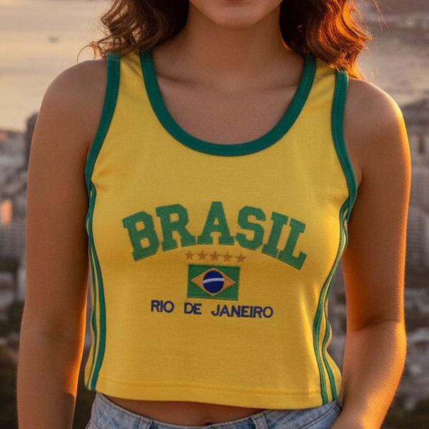 Aria Basics Aria Basics 2026 Summer Women's Tank Top Brazilian Letter Y2K Slim-Fit Apparel Cross-Border Wholesale World Cup_ecoleips.com
