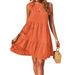 Cross-border One-shoulder Jacquard Plaid Holiday Bow-tie Strap Sleeveless Short Women's Dress For Spring And Summer With_ecoleips.com