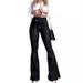 Women's Clothing High Waist Hip Lifting Lace Up Flared Pants Wide Leg Pants Jeans For Women_ecoleips.com