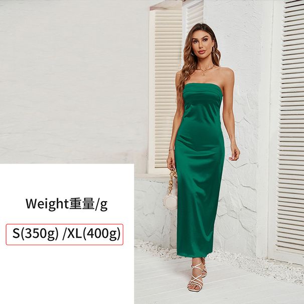 Summer European And American Women's Fashion Cross-border Independent Station Solid Color Strapless Elastic_ecoleips.com