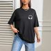 Women's Casual Round Neck Short Sleeve T-Shirt Multi-Color American Style Simple Fashionable Sports Top Solid Loose Printed_ecoleips.com