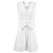 2025 European And American Design Cotton Linen Suit Women's Summer Casual Sleeveless Vest Shorts Two-Piece Set_ecoleips.com