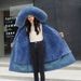 Women's Clothing Winter New Style Parka Large Fur Collar Long Slim Cotton Coat Plus Velvet Embroidery Women's Down Cotton Coat_ecoleips.com