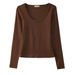 2025 #High Quality Products # Skin Friendly And Comfortable Modal Premium Cotton 2025 Autumn Outfit New Long Sleeved T-Shirt_ecoleips.com
