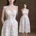 Women's Clothing New Heavy Water Soluble Three Dimensional White Lace Long Skirt Engagement Dress_ecoleips.com