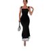 Summer Sexy Lace Shoulder Strap Long Dress Elegant Slim Fit Charming Cross Border 2025 Super Popular_ecoleips.com