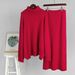Cross-Border Turtleneck Skirt European American Style, Loose Knitted Two-Piece Sweater Set For Women, Autumn And Winter_ecoleips.com